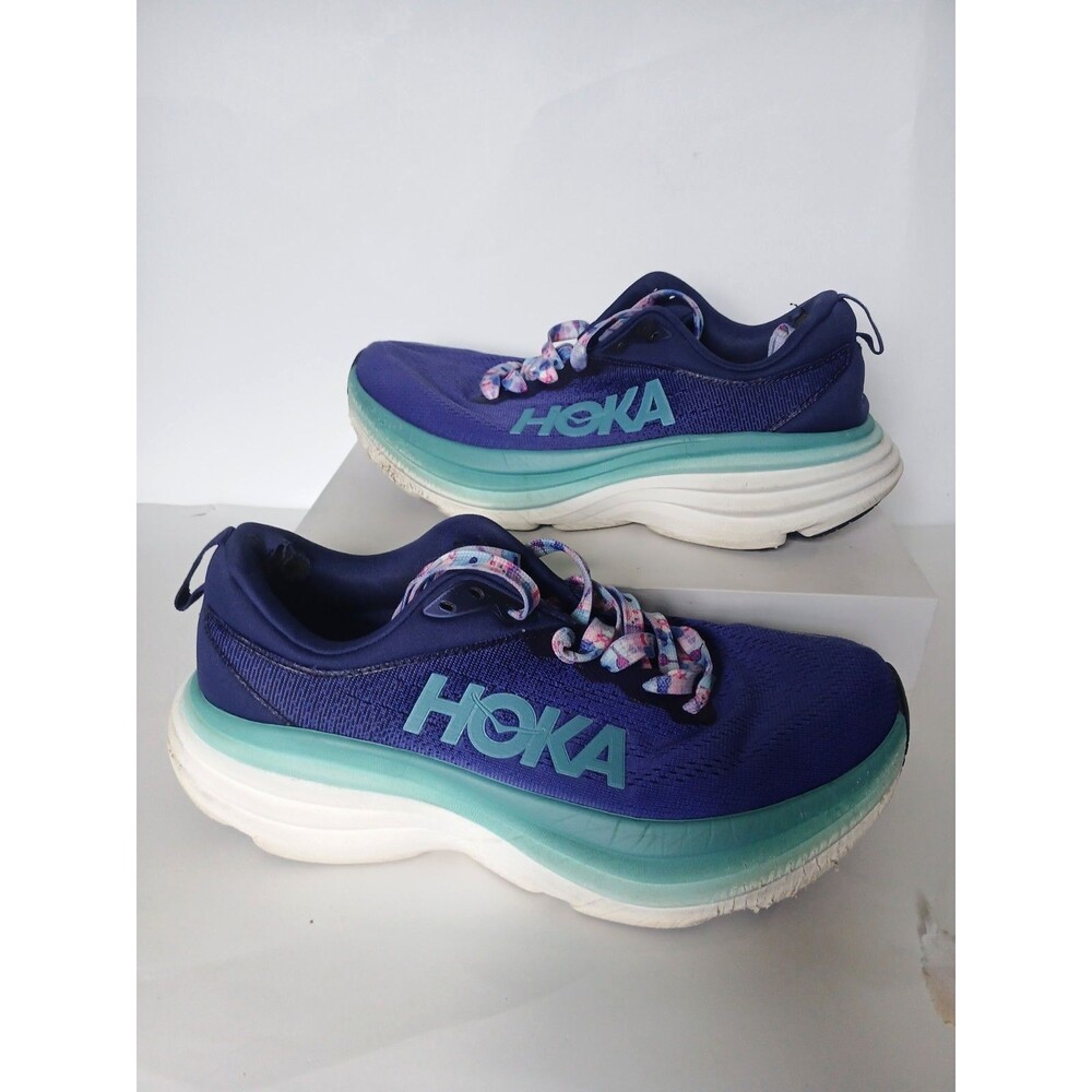 HOKA One One Running Shoes Women's Blue Purple Turquoise Athletic Sneakers - Picture 1 of 10